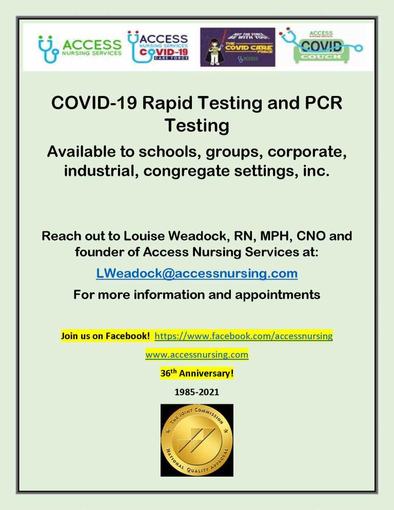 COVID TESTING for Groups, Corporate, Industrial, Schools and Congregate Settings